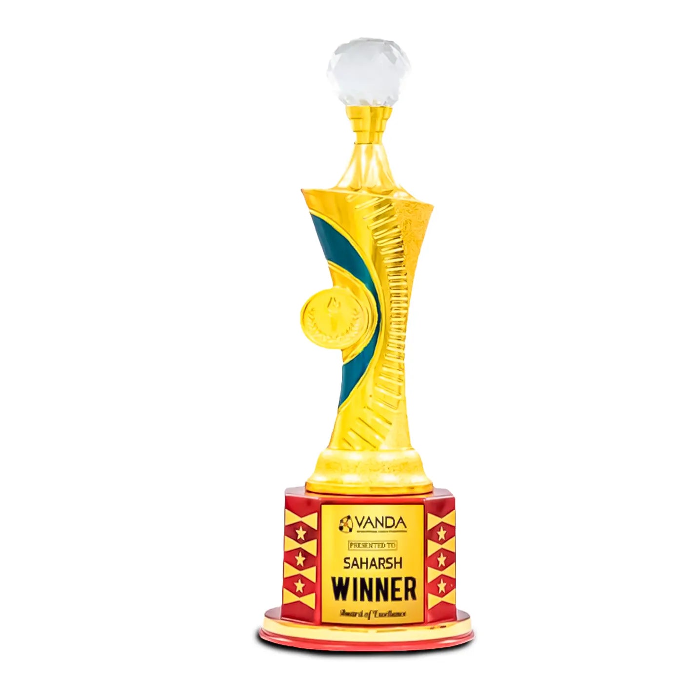 Top-notch Golden Classic Crystal-Studded Trophy IMG 2